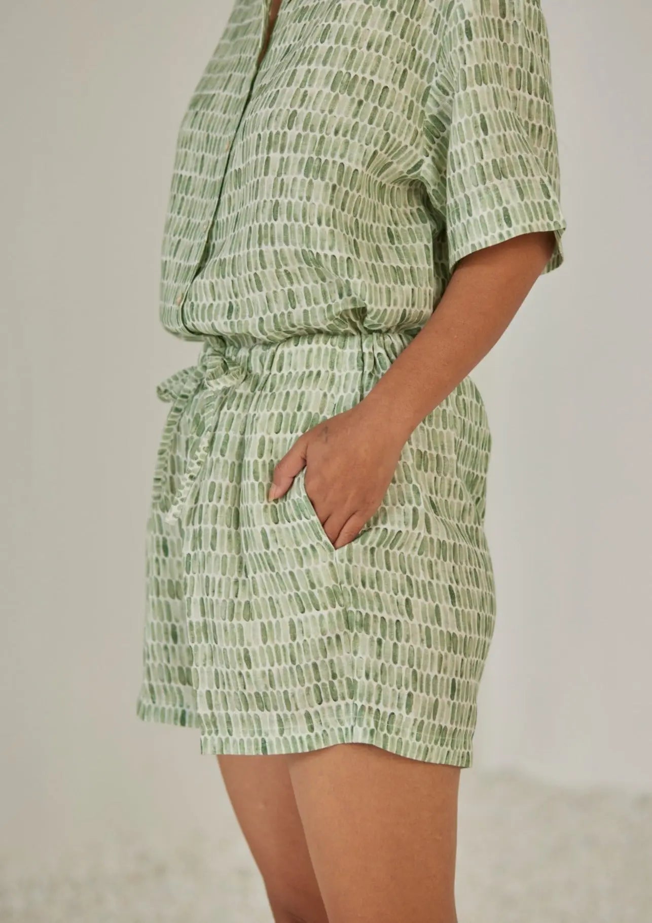 Echo Speckle Green Shorts SanctuaryLiving