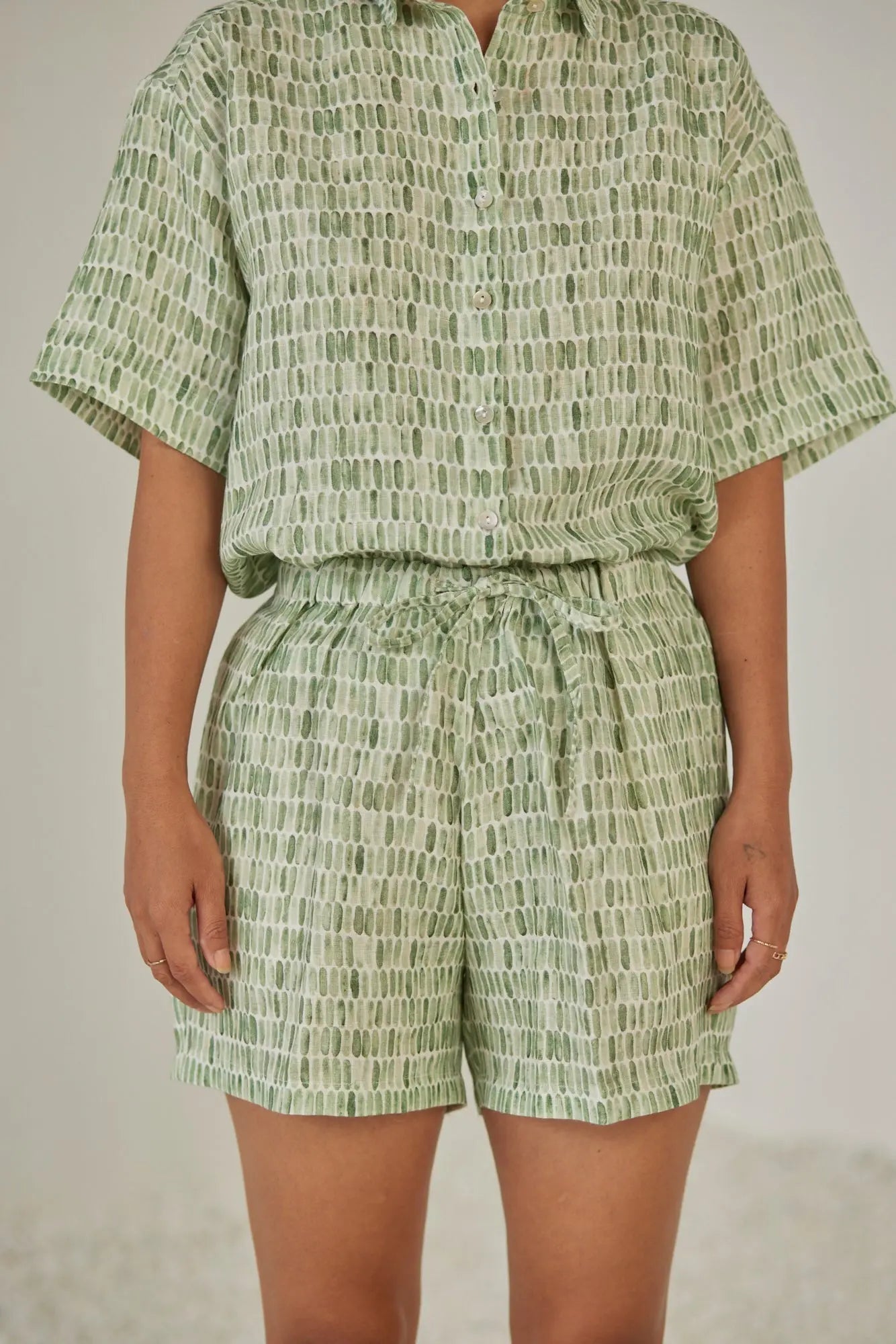 Echo Speckle Green Shorts SanctuaryLiving