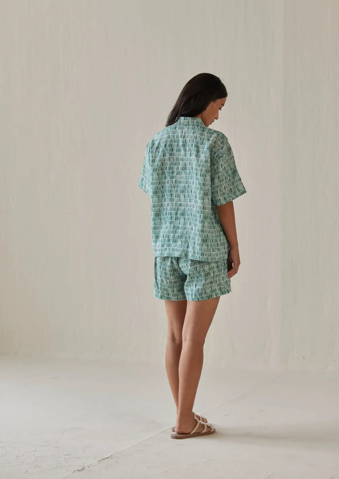 Echo Speckle Teal Shorts SanctuaryLiving