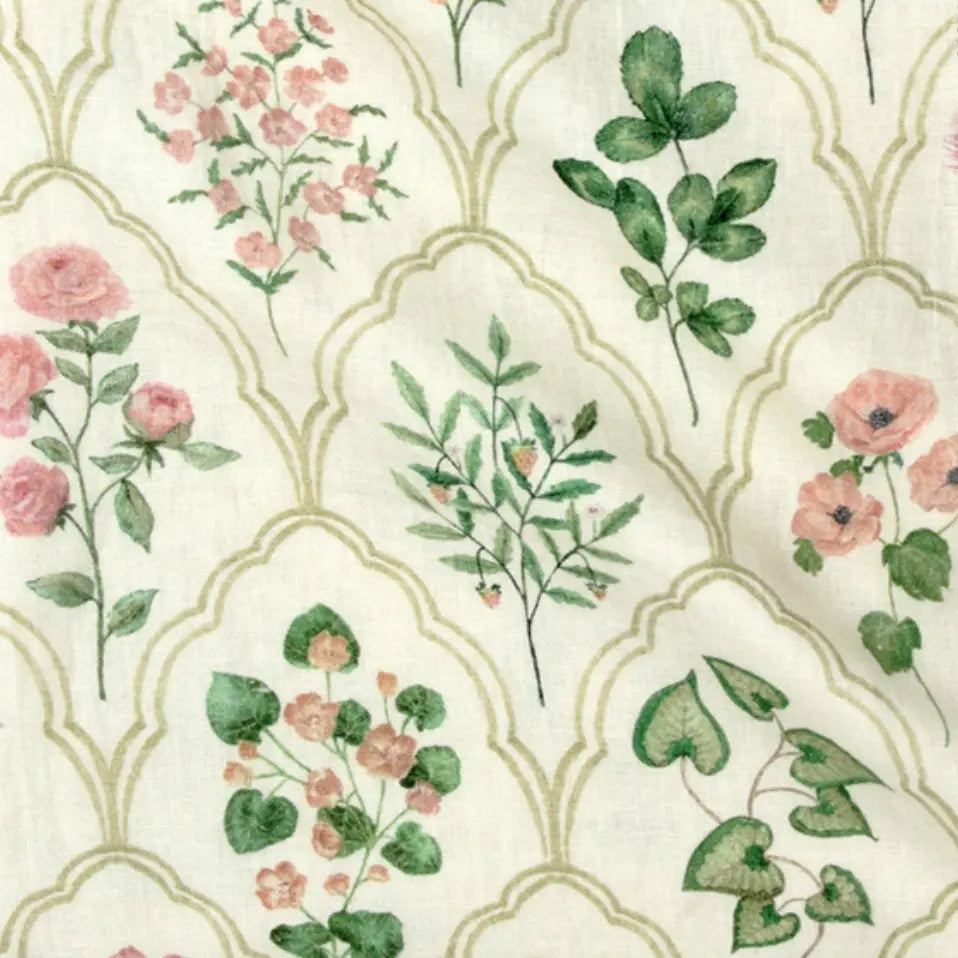 Eden Rose Printed Linen Fabric SanctuaryLiving