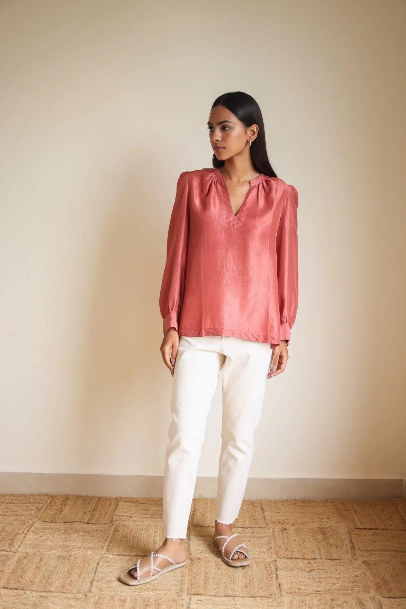 Freya Silk Coral Top SanctuaryLiving