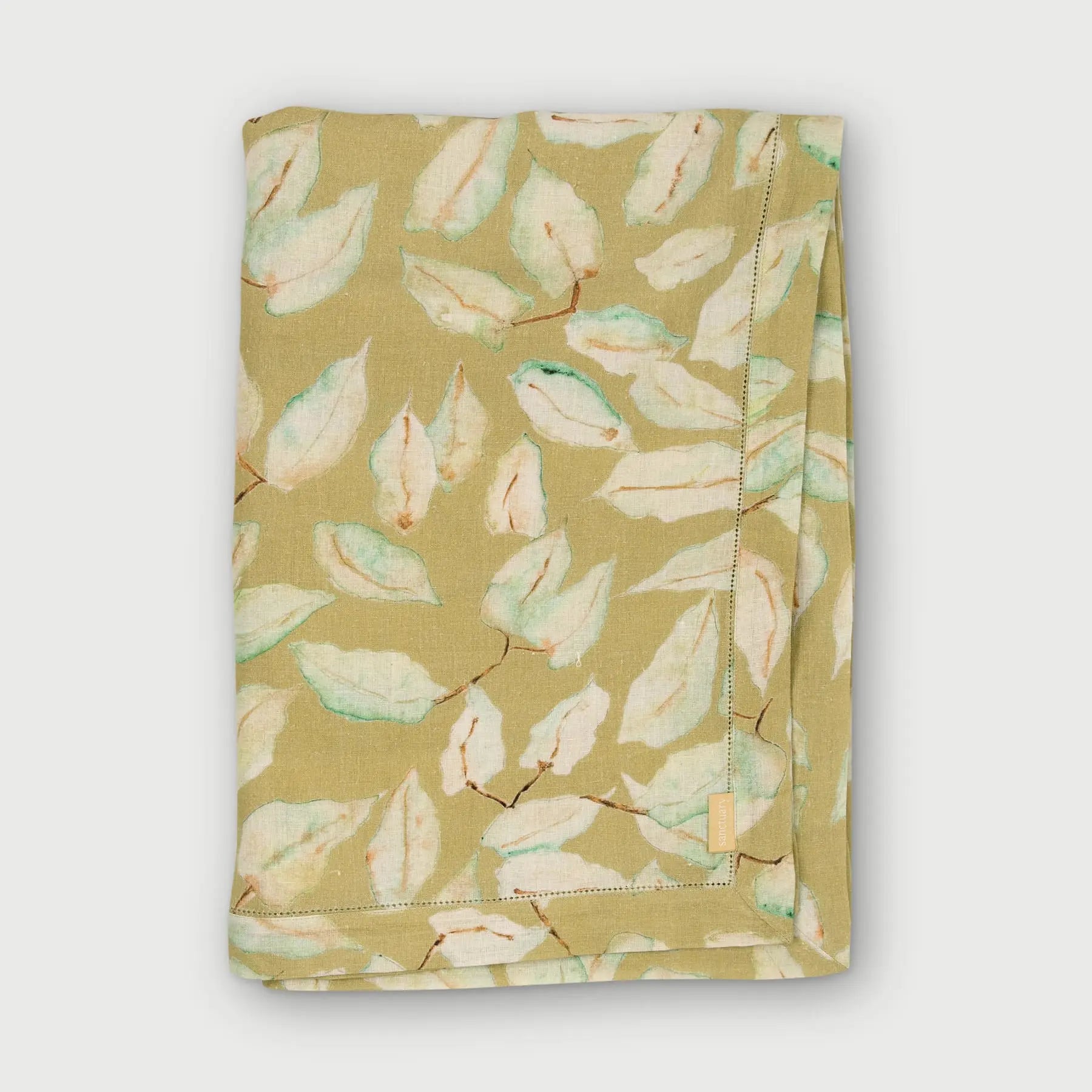 Grove Ochre Linen Table Cover SanctuaryLiving