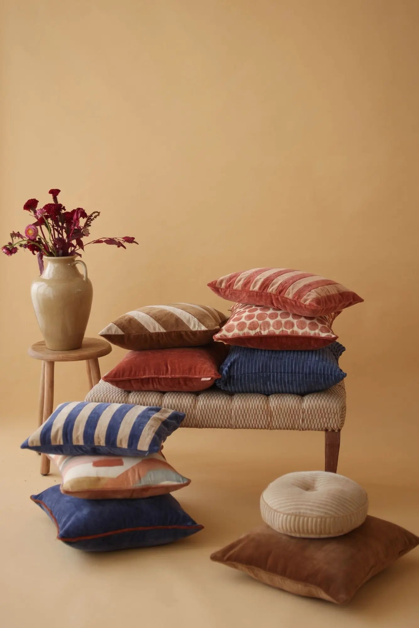 Flow Blush Velvet Cushion Cover SanctuaryLiving