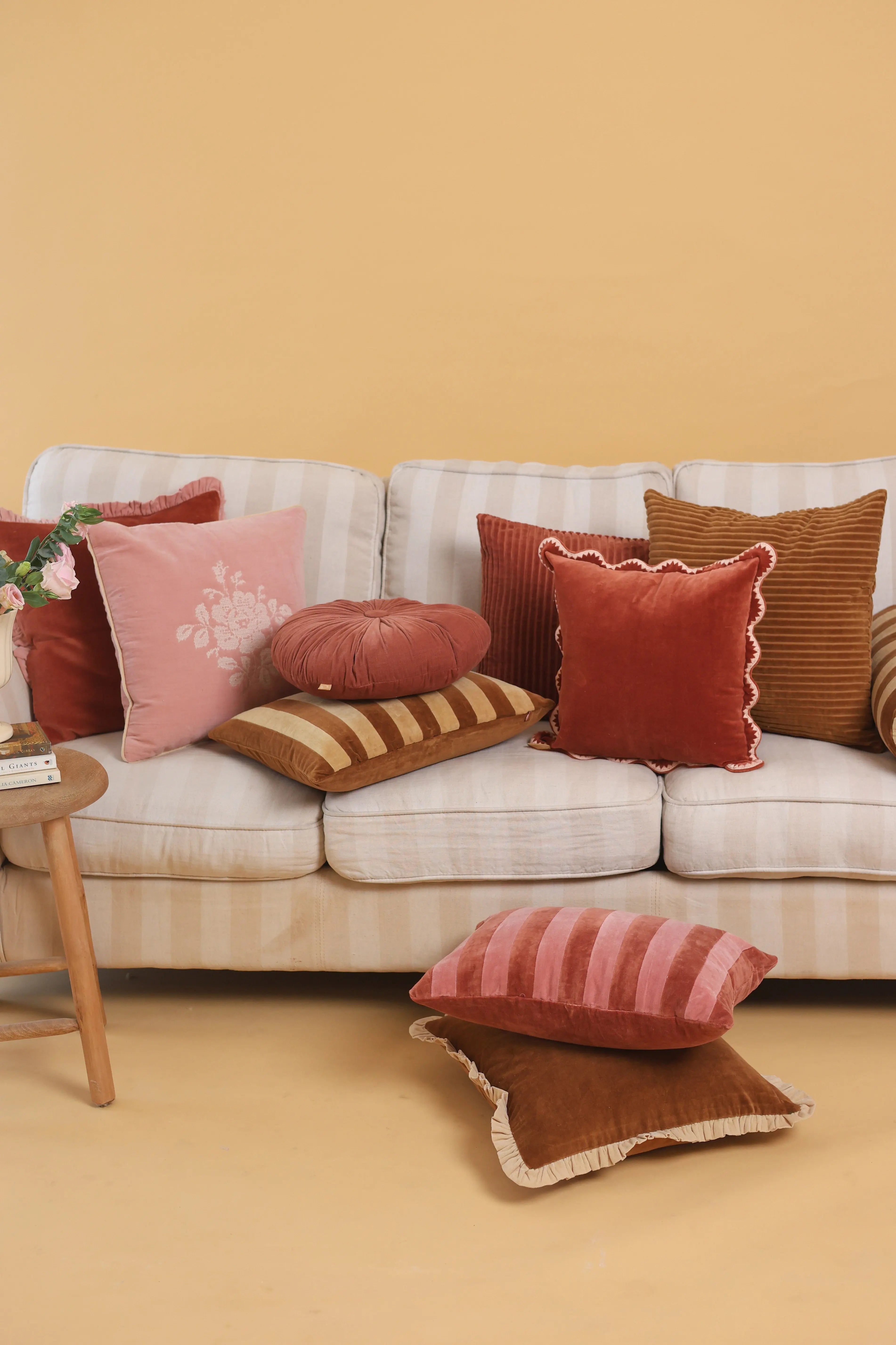 Luna Rhubarb Velvet Cushion Cover SanctuaryLiving