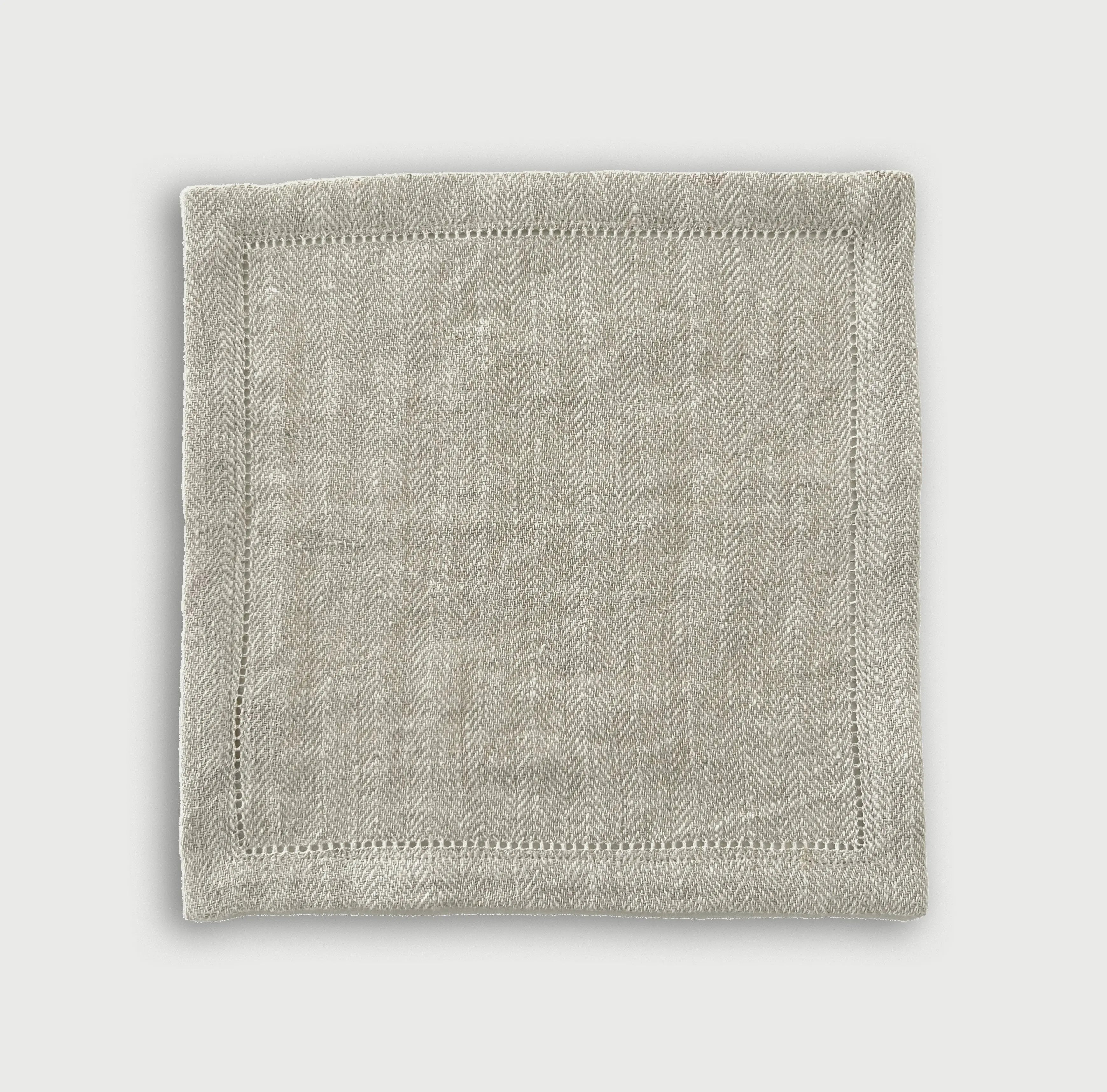 Oatmeal Herringbone Linen Cocktail Napkins-Set of 4 SanctuaryLiving