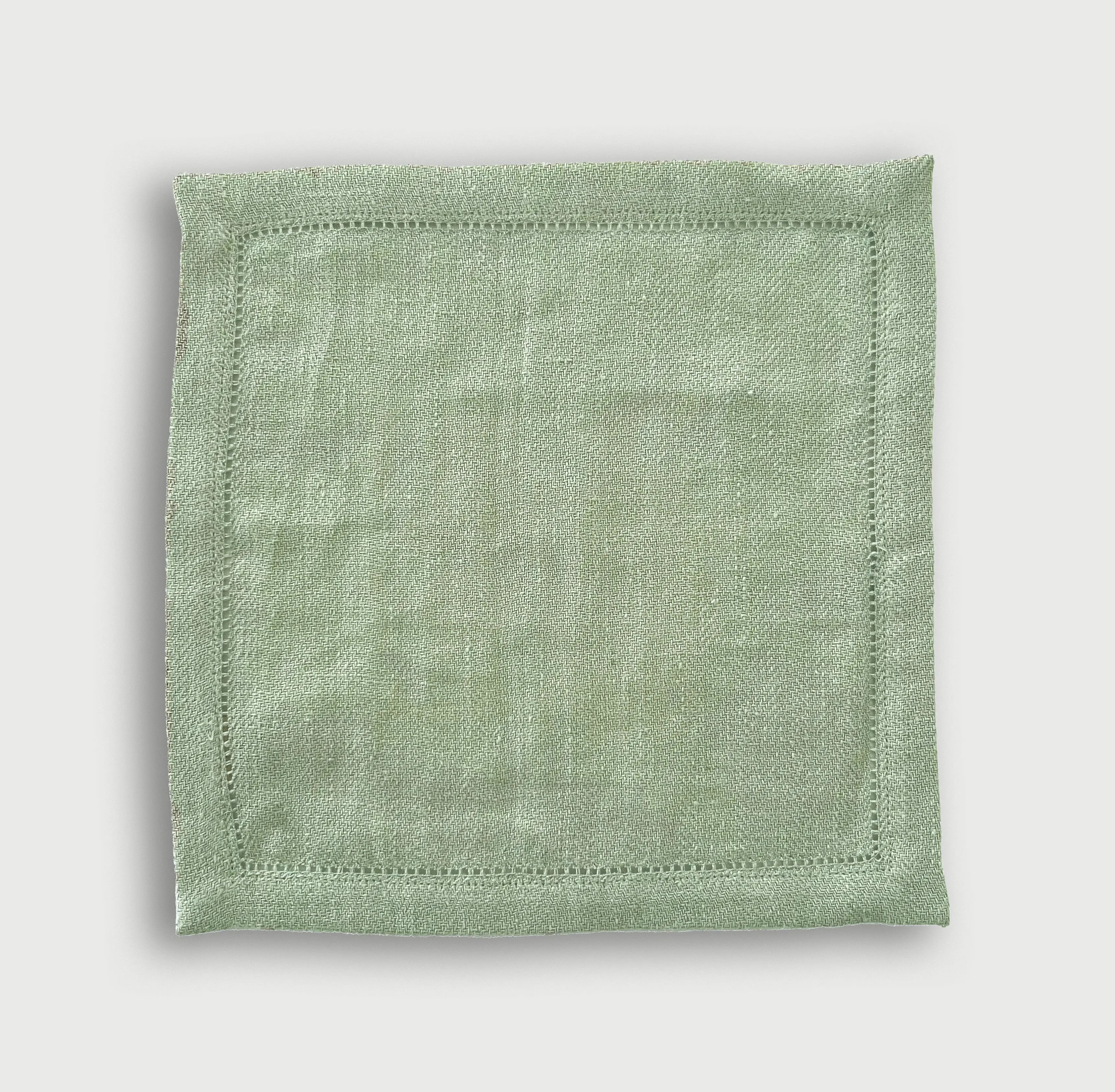 Sage Herringbone Linen Cocktail Napkins-Set of 4 SanctuaryLiving