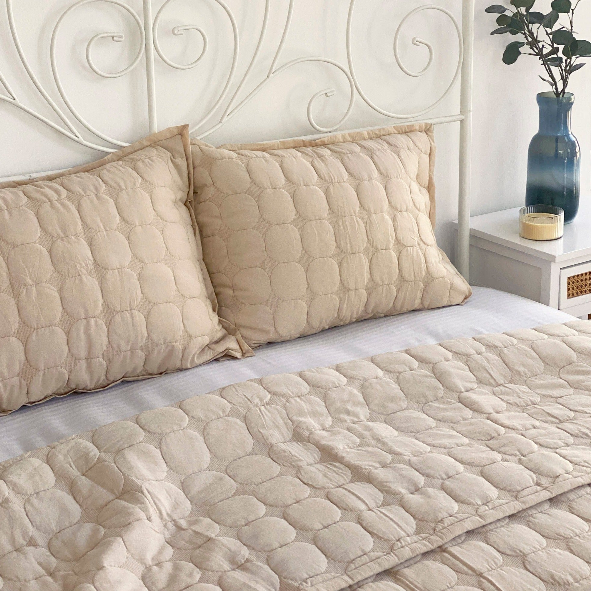 Zen Blush Quilted Cotton Pillow Covers