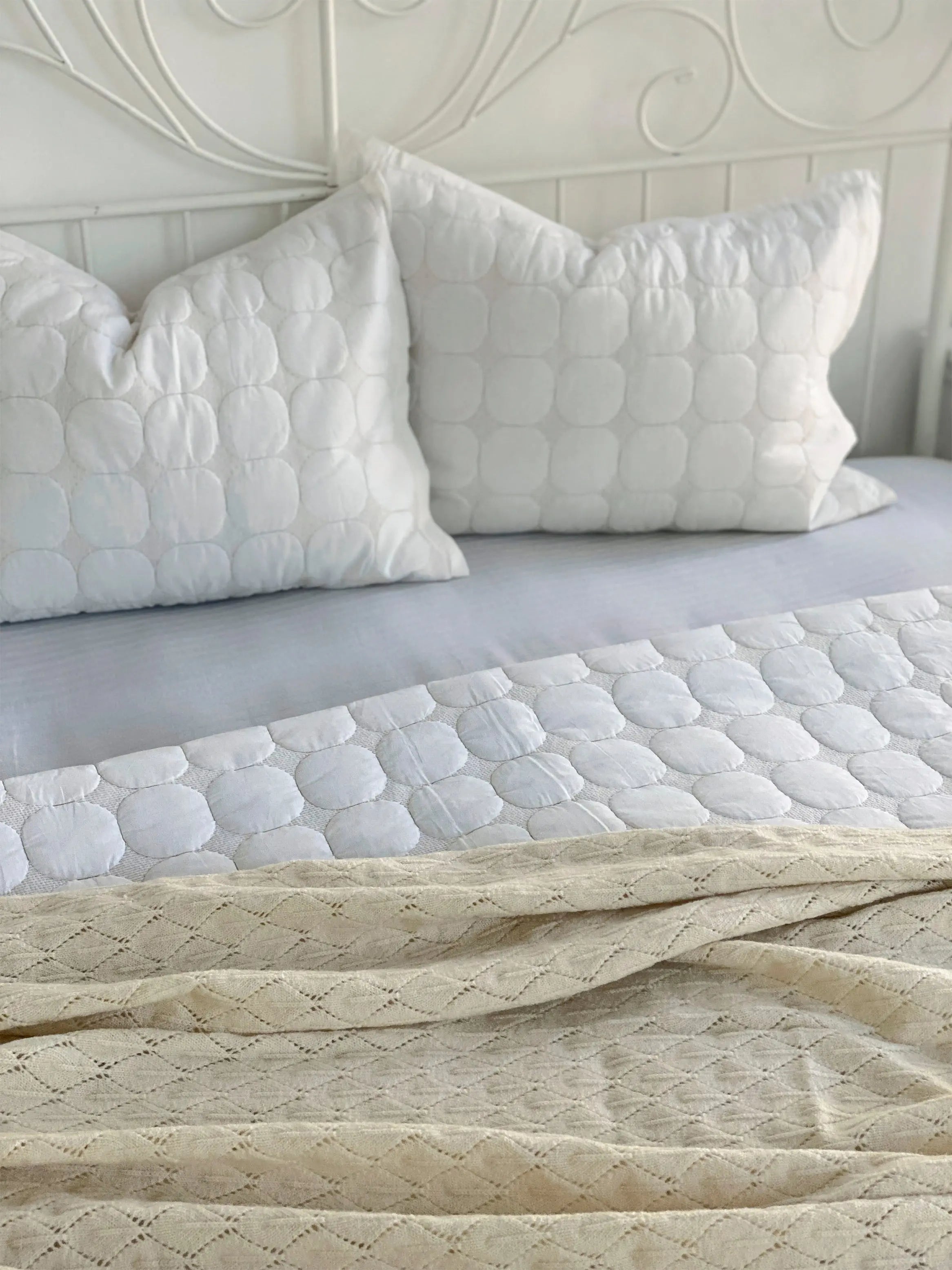 Hygge Ivory Knitted Blanket SanctuaryLiving