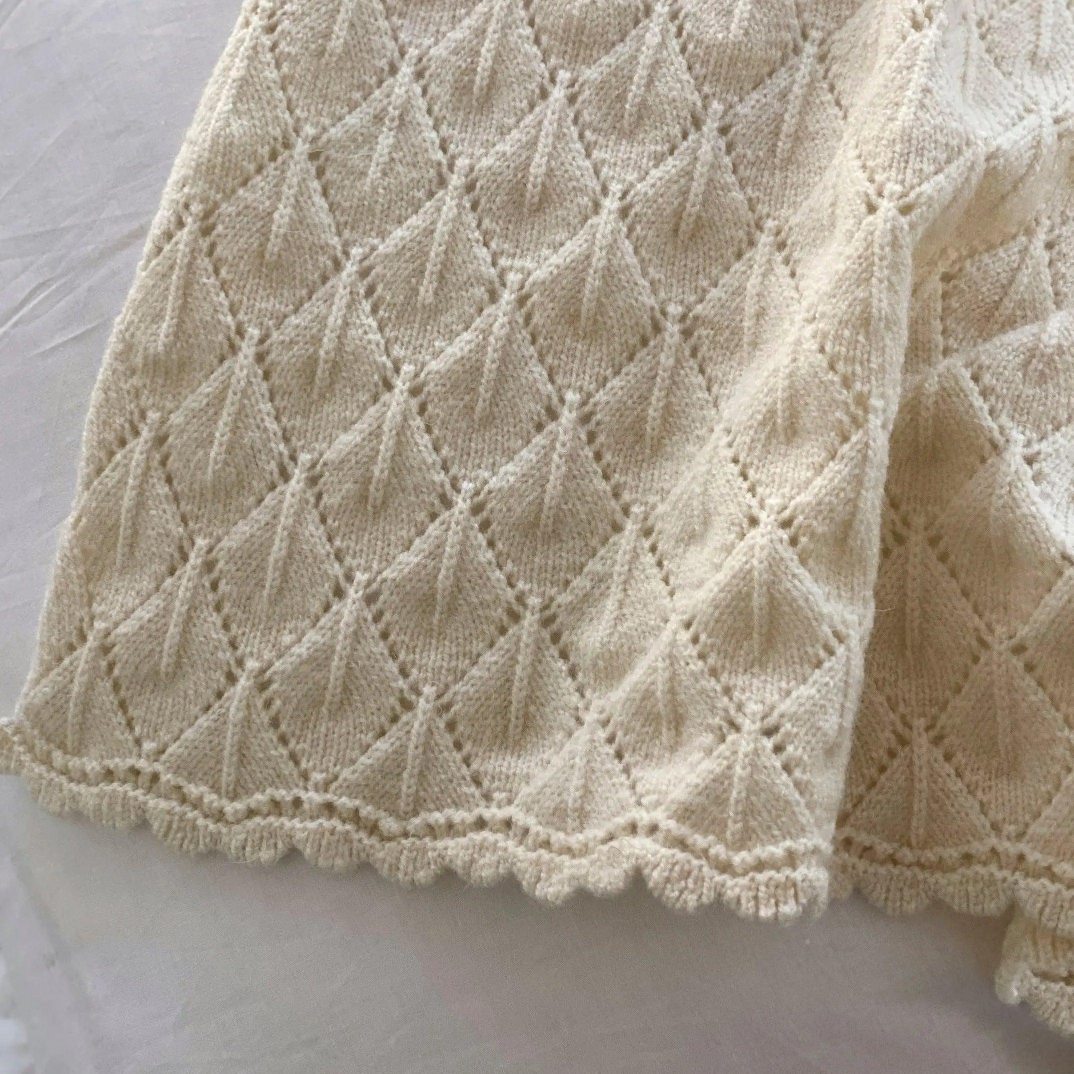 Hygge Ivory Knitted Blanket SanctuaryLiving
