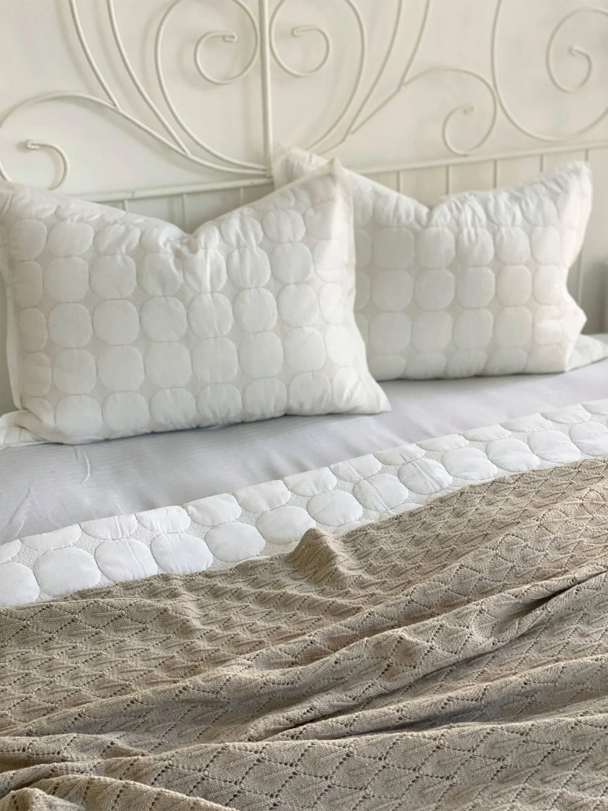 Hygge Sand Knitted Blanket SanctuaryLiving