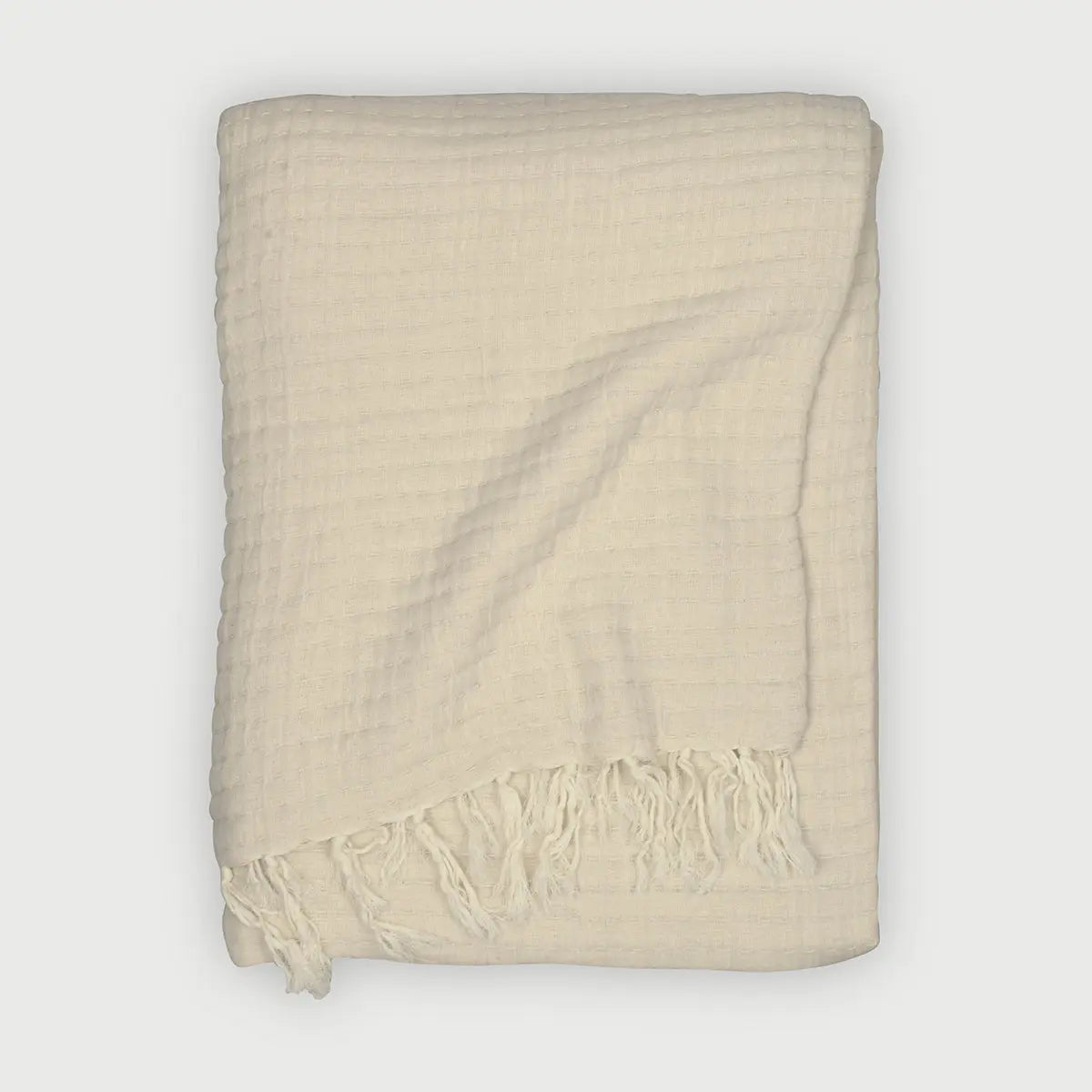 Trail Ivory Cotton Throw SanctuaryLiving