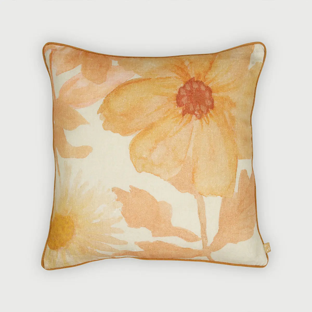 Wildflower Apricot Linen Cushion Cover SanctuaryLiving