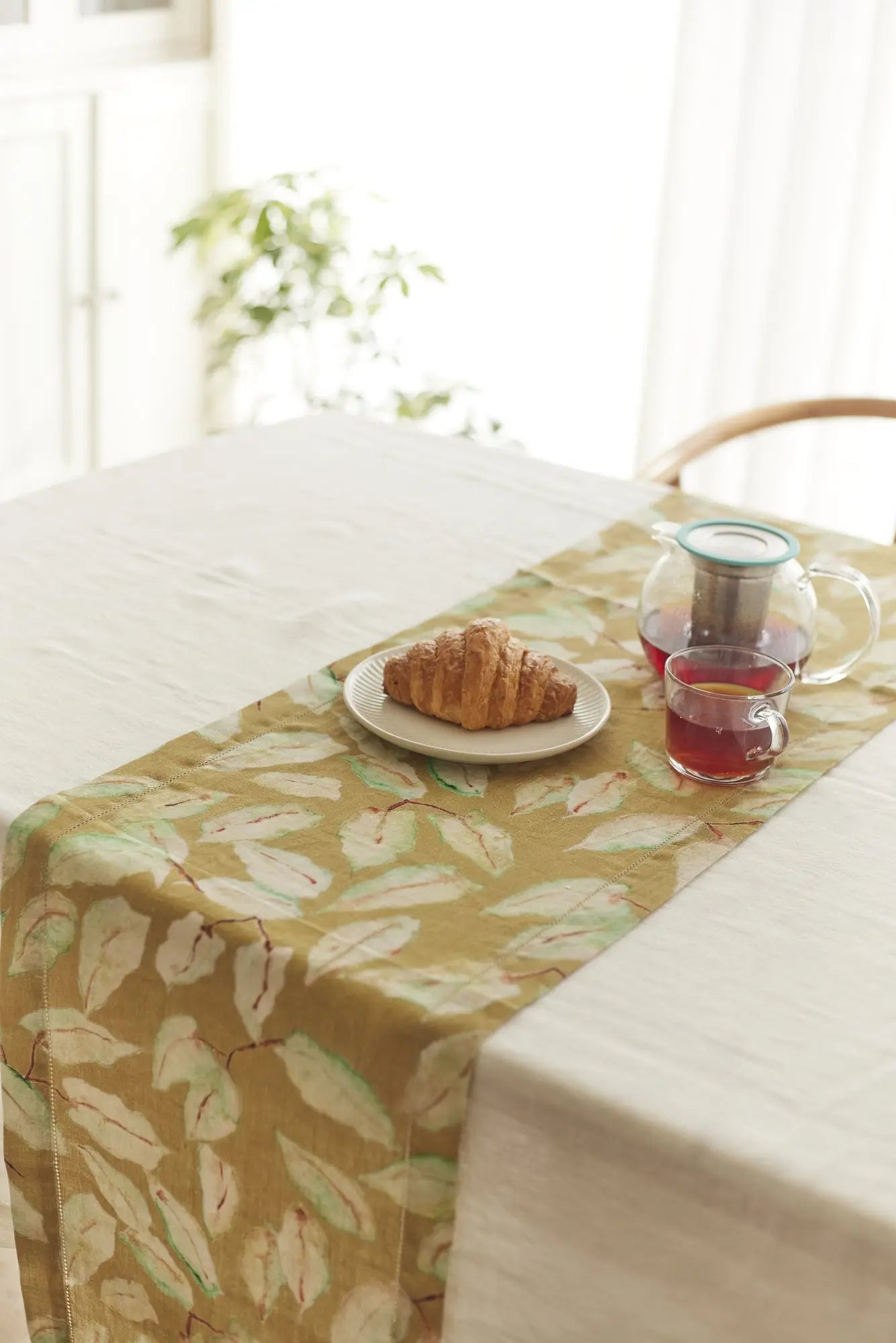 Grove Ochre Linen Table Runner SanctuaryLiving
