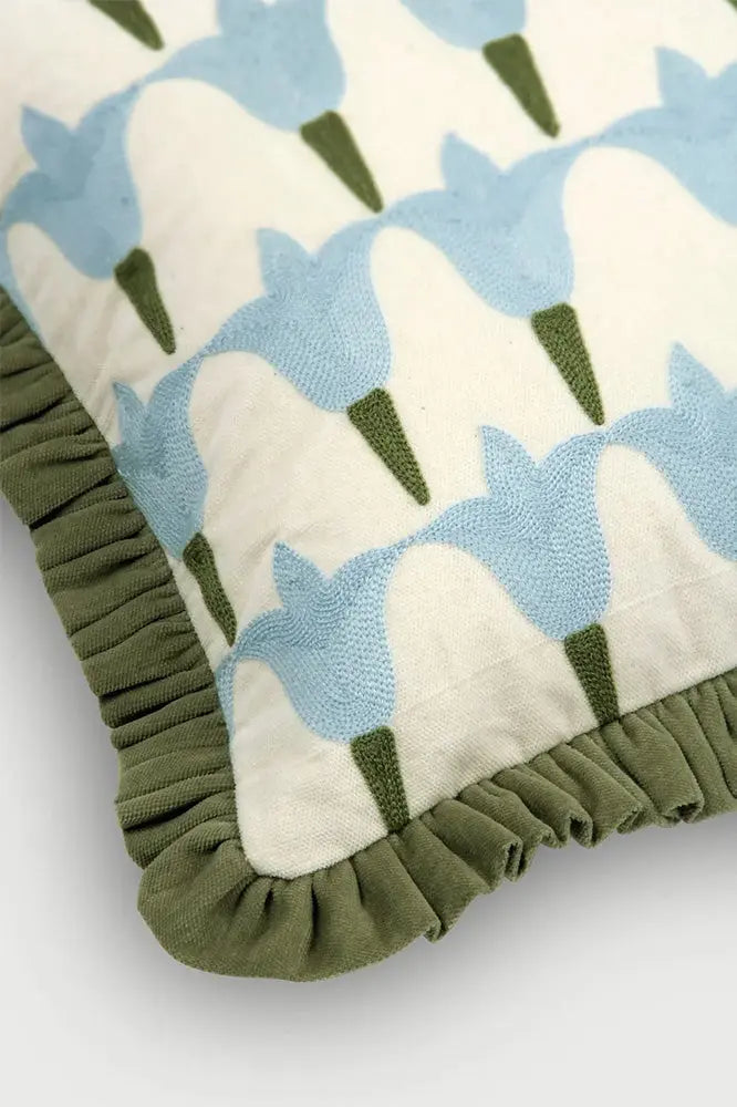 Tulip Light Blue Oblong Cushion Cover SanctuaryLiving