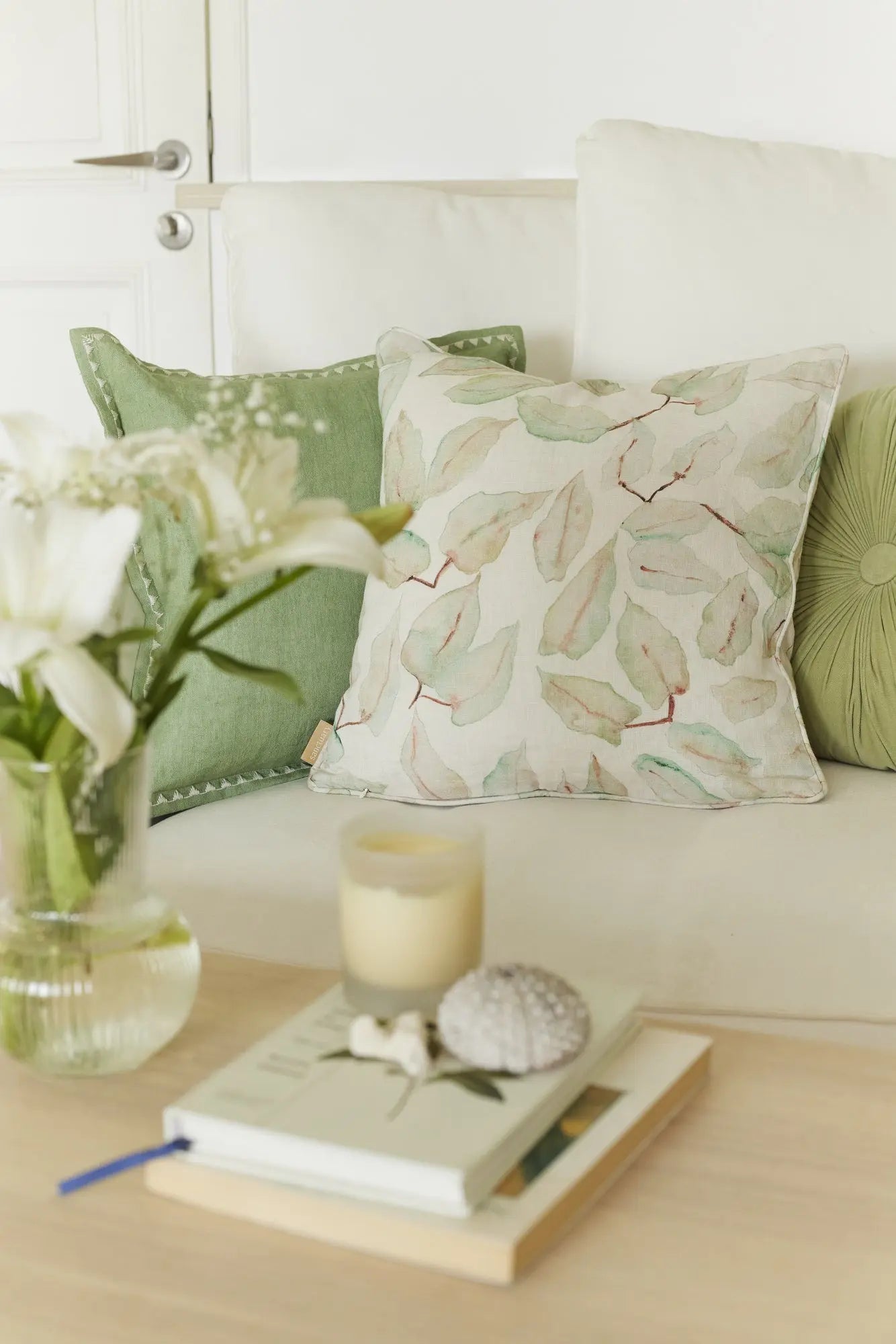 Grove Ivory Linen Cushion Cover SanctuaryLiving