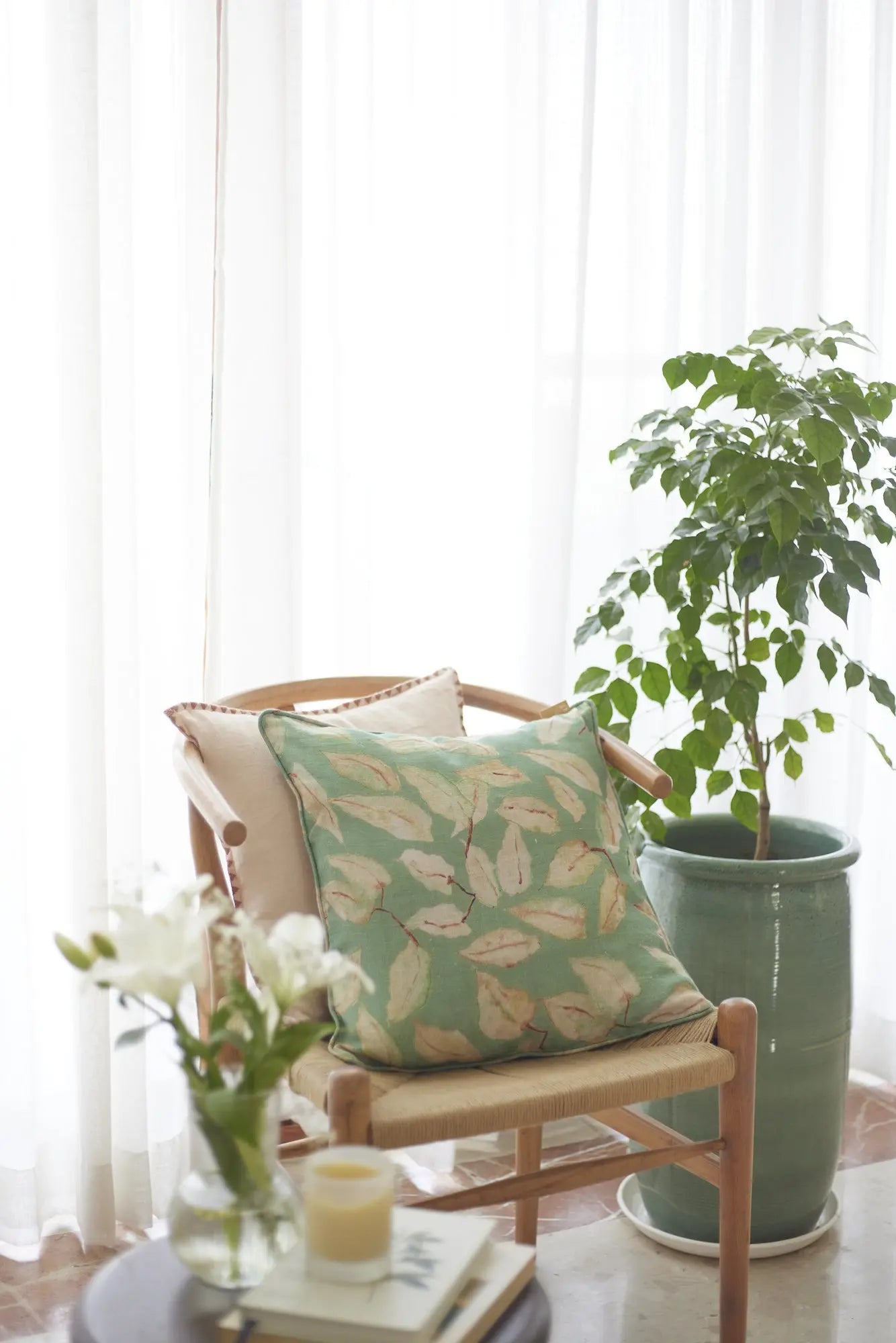 Grove Duck Egg Linen Cushion Cover SanctuaryLiving