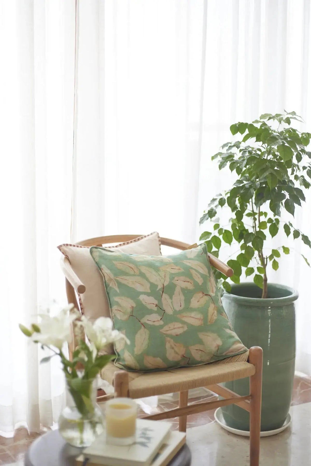 Grove Duck Egg Linen Cushion Cover SanctuaryLiving