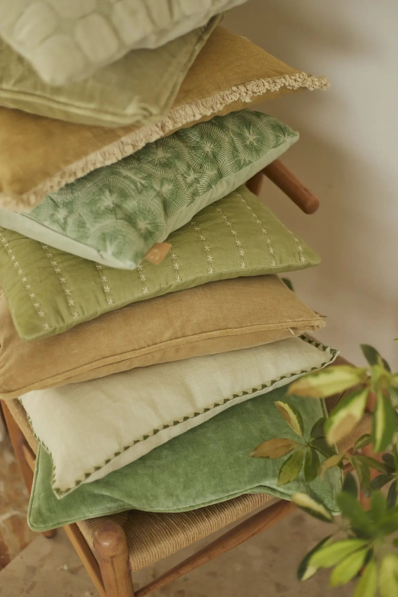 Mirage Pistachio Linen Cushion Cover SanctuaryLiving