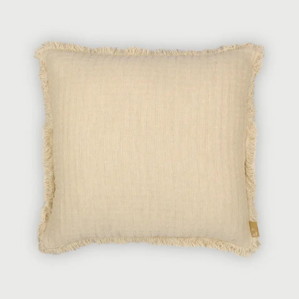 Trail Oatmeal Cotton Cushion Cover SanctuaryLiving