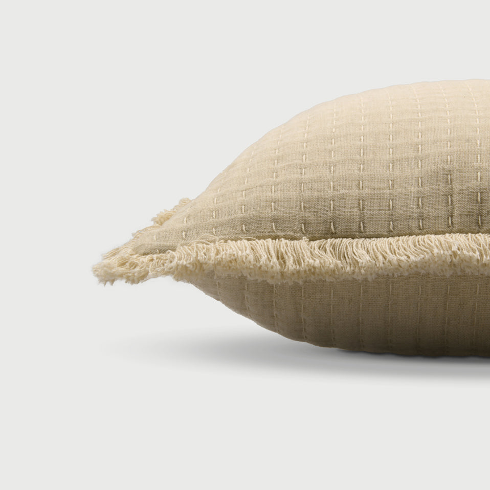 Trail Oatmeal Cotton Cushion Cover