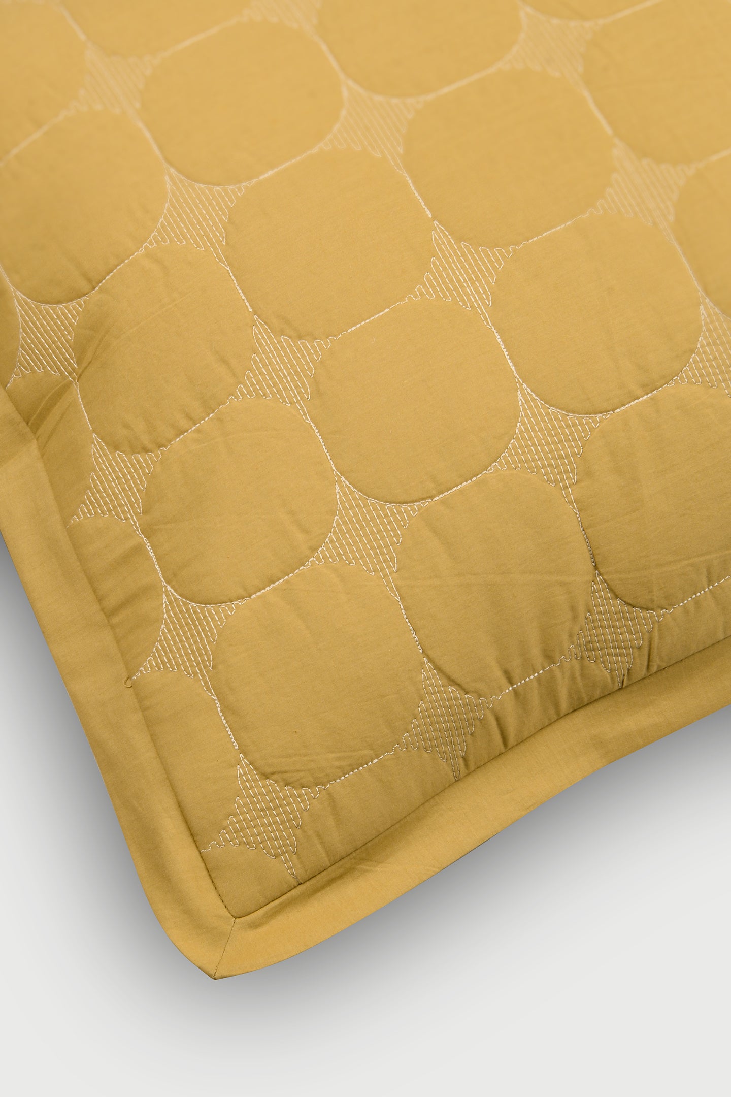 Zen Ochre Cotton Quilted Bedding Set