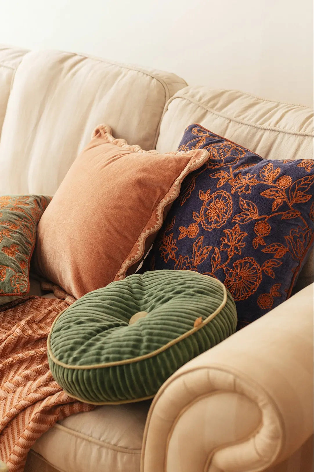 Rosabelle Chintz Cobalt Blue Lumbar Cushion Cover SanctuaryLiving