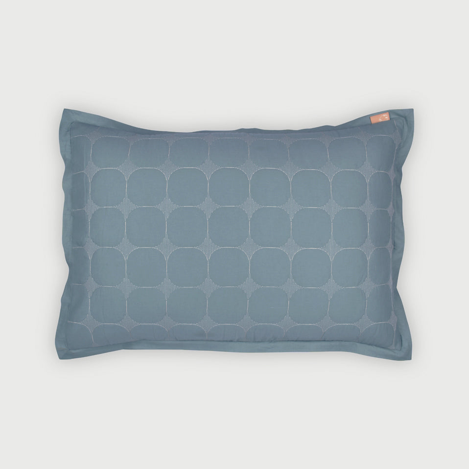 Zen Azure Cotton Quilted Bedding Set