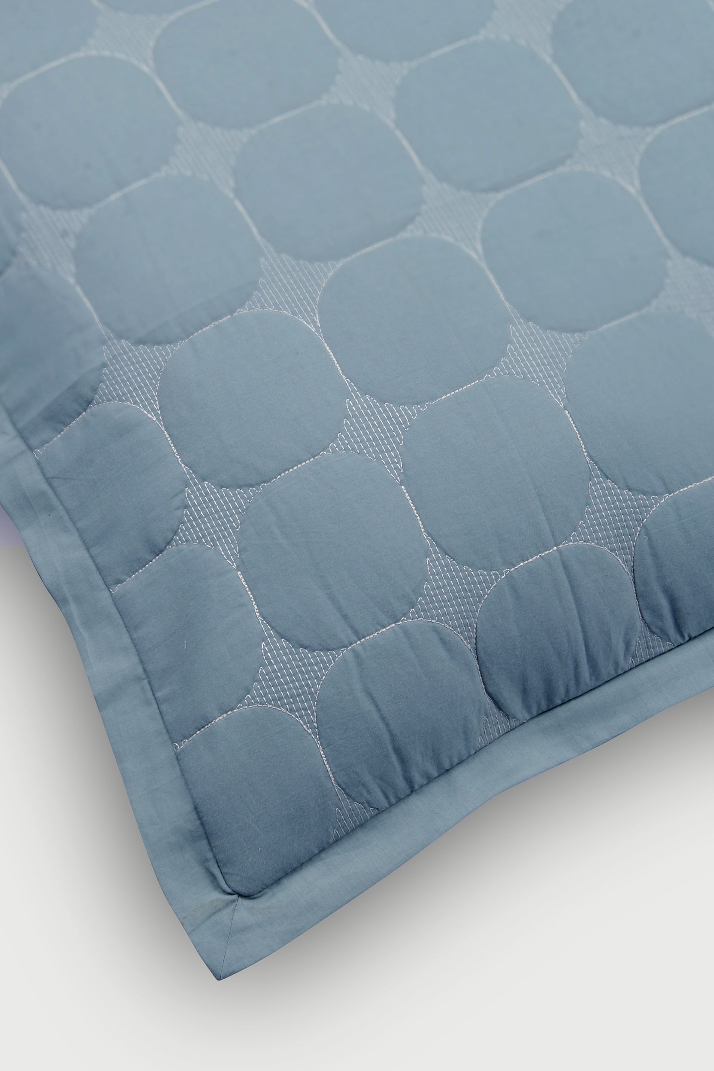 Zen Azure Cotton Quilted Bedding Set