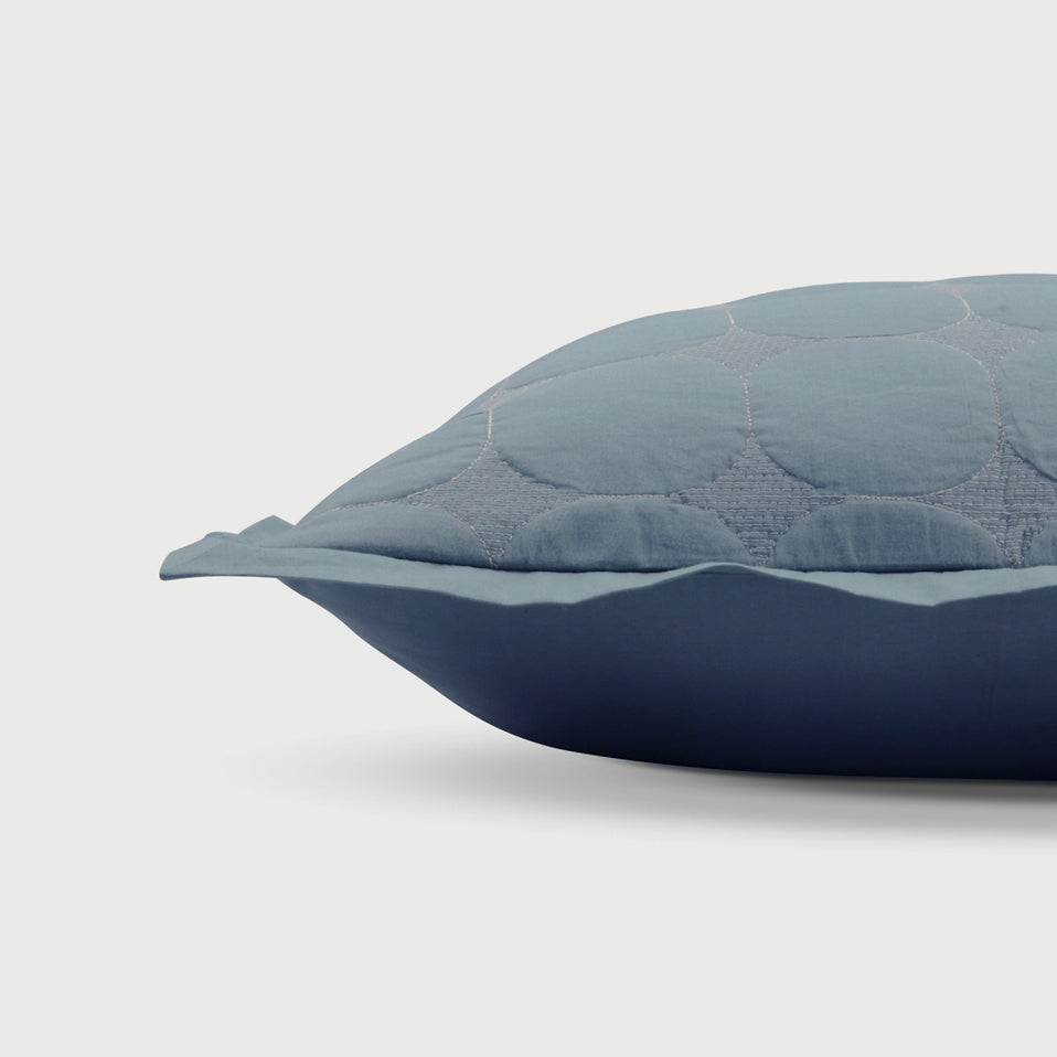 Zen Azure Cotton Quilted Bedding Set