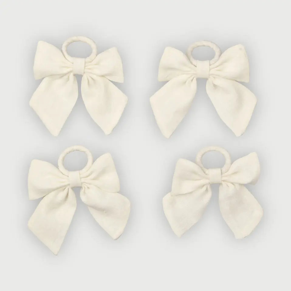 Ivory Linen Napkin Rings-Set of 4 SanctuaryLiving