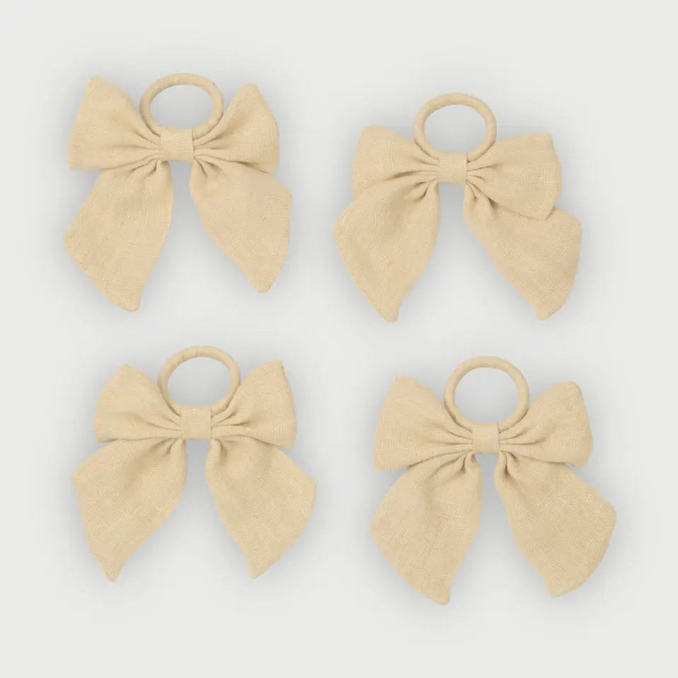 Sand Linen Napkin Rings-Set of 4 SanctuaryLiving