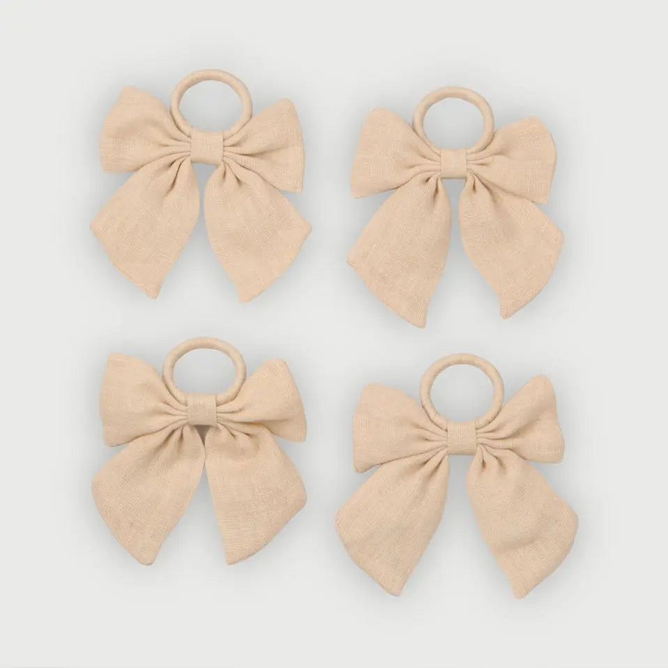 Soft Pink Linen Napkin Rings-Set of 4 SanctuaryLiving
