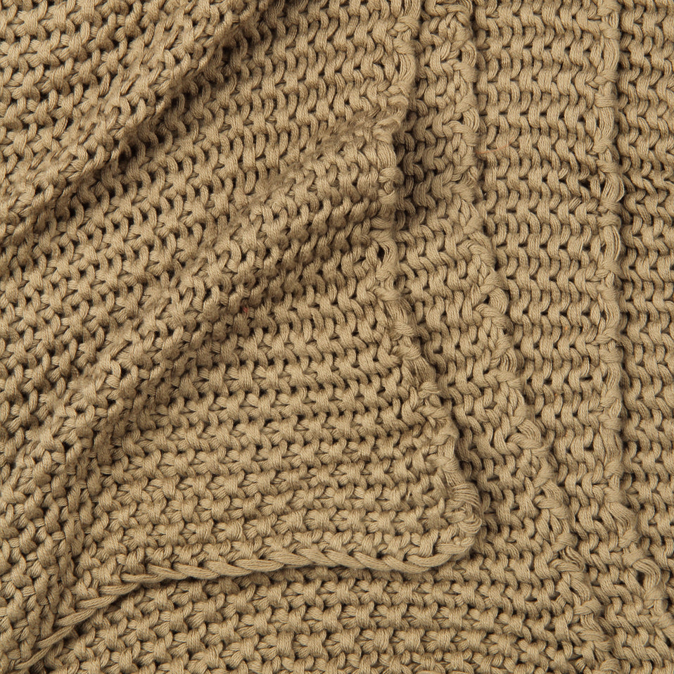Olive Moss Knit Throw