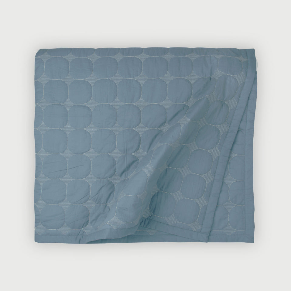 Zen Azure Cotton Quilted Bedding Set