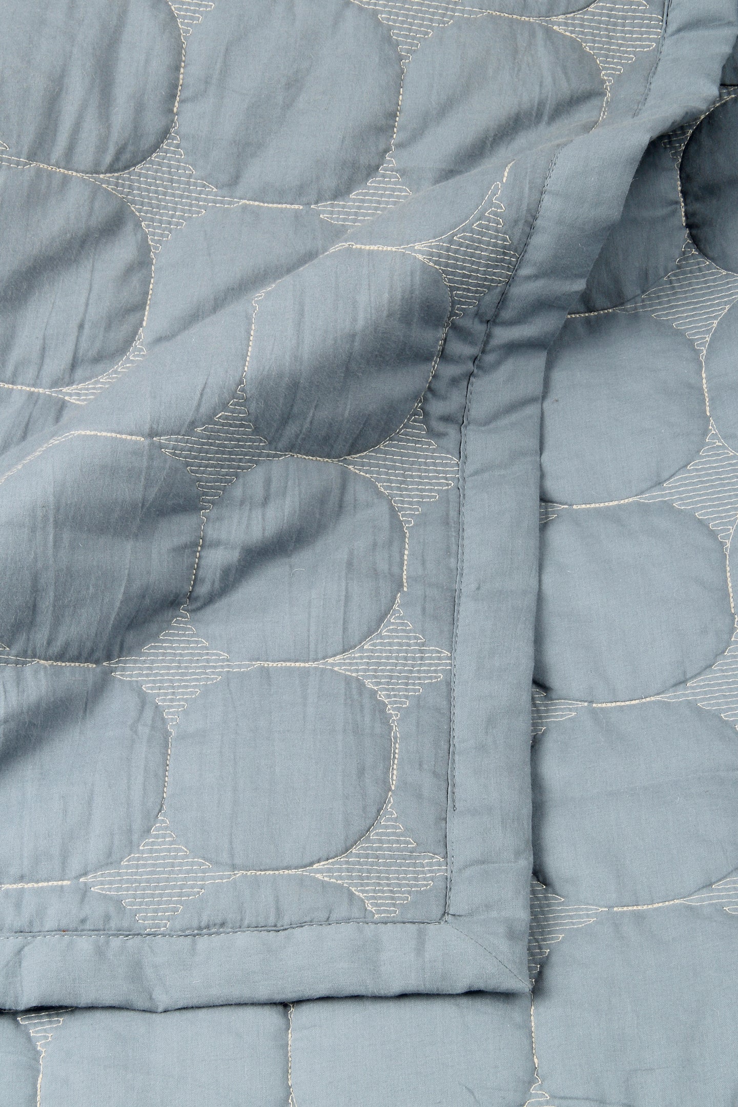 Zen Azure Cotton Quilted Bedding Set