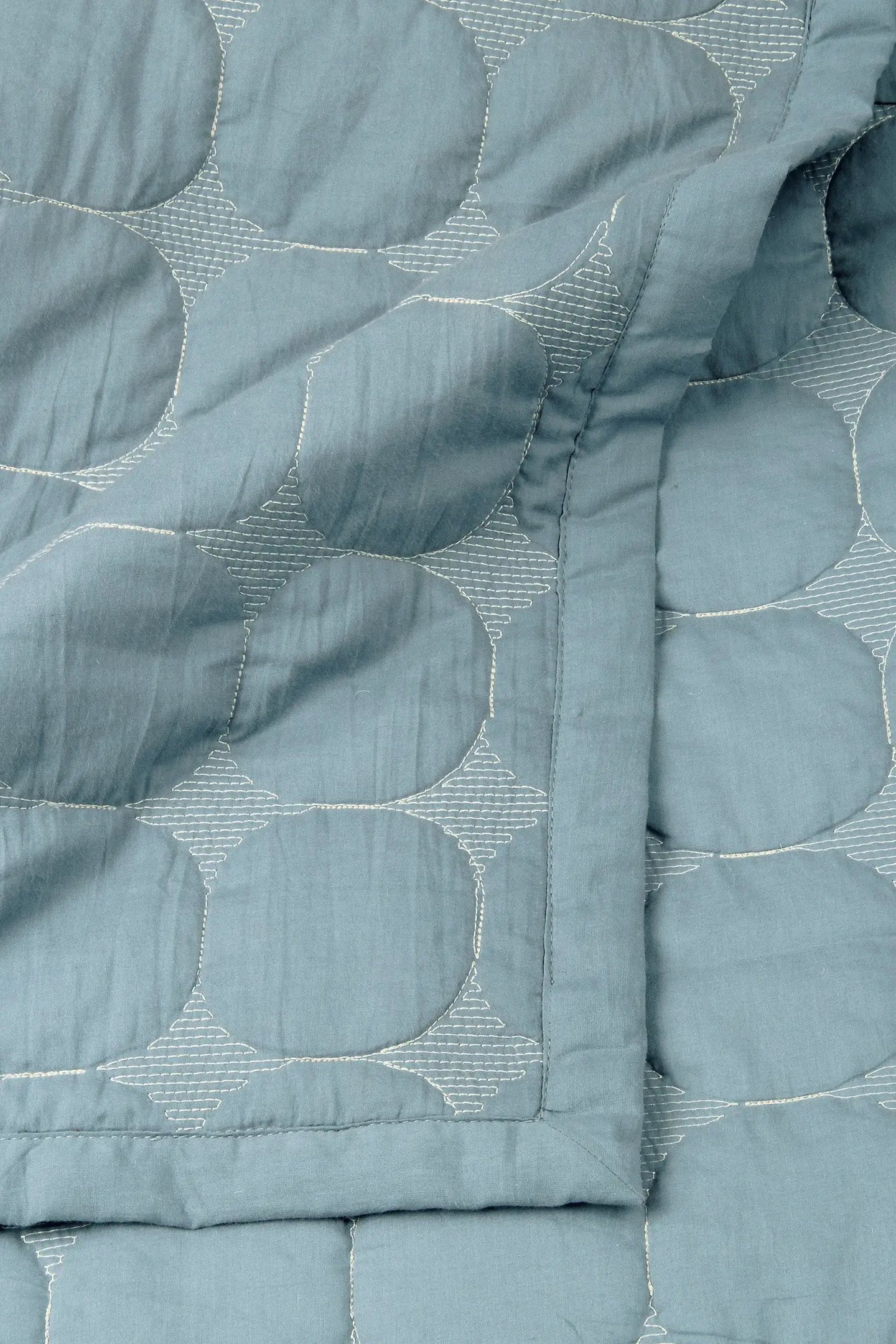 Zen Azure Cotton Quilted Bedding Set SanctuaryLiving