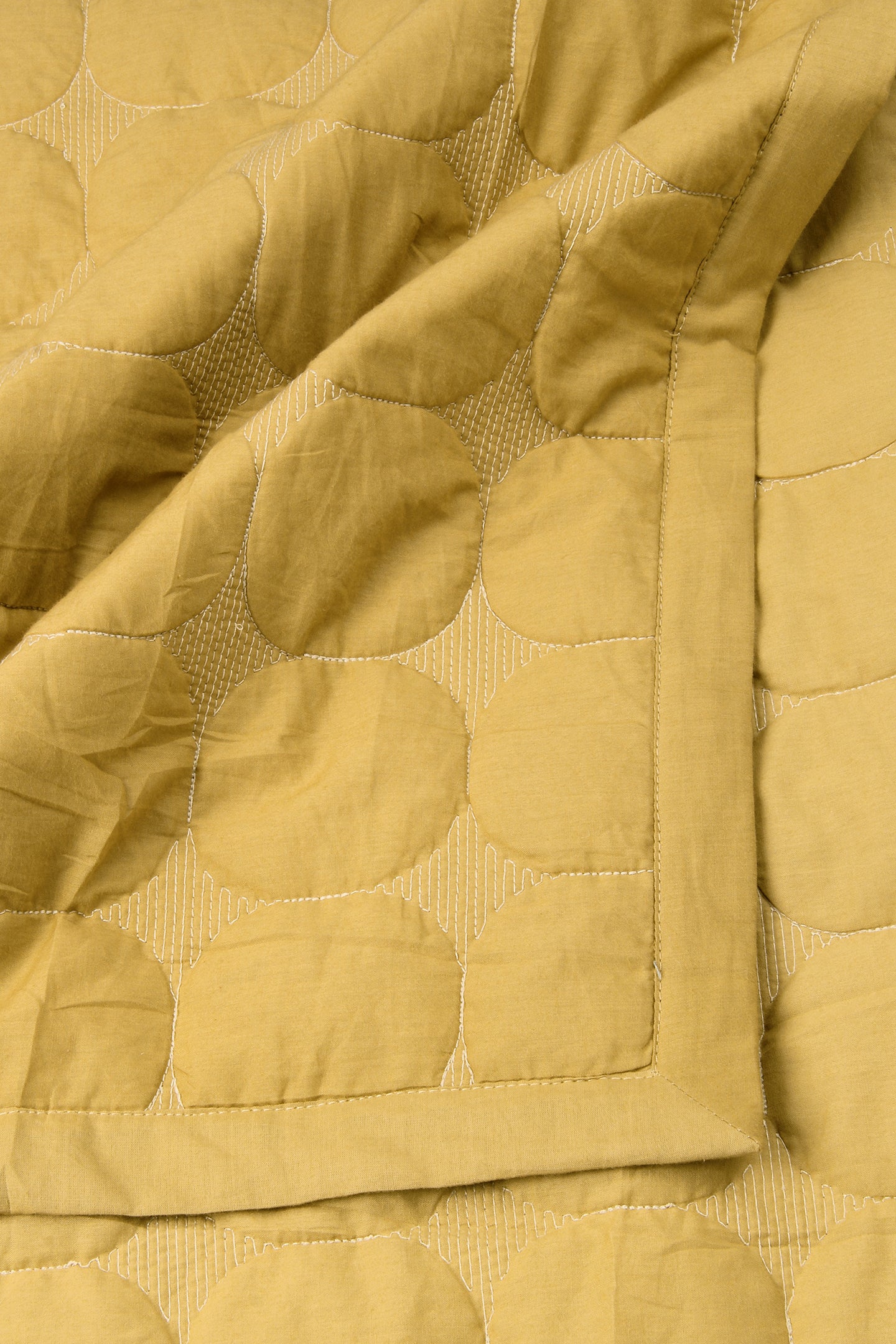 Zen Ochre Cotton Quilted Bedding Set