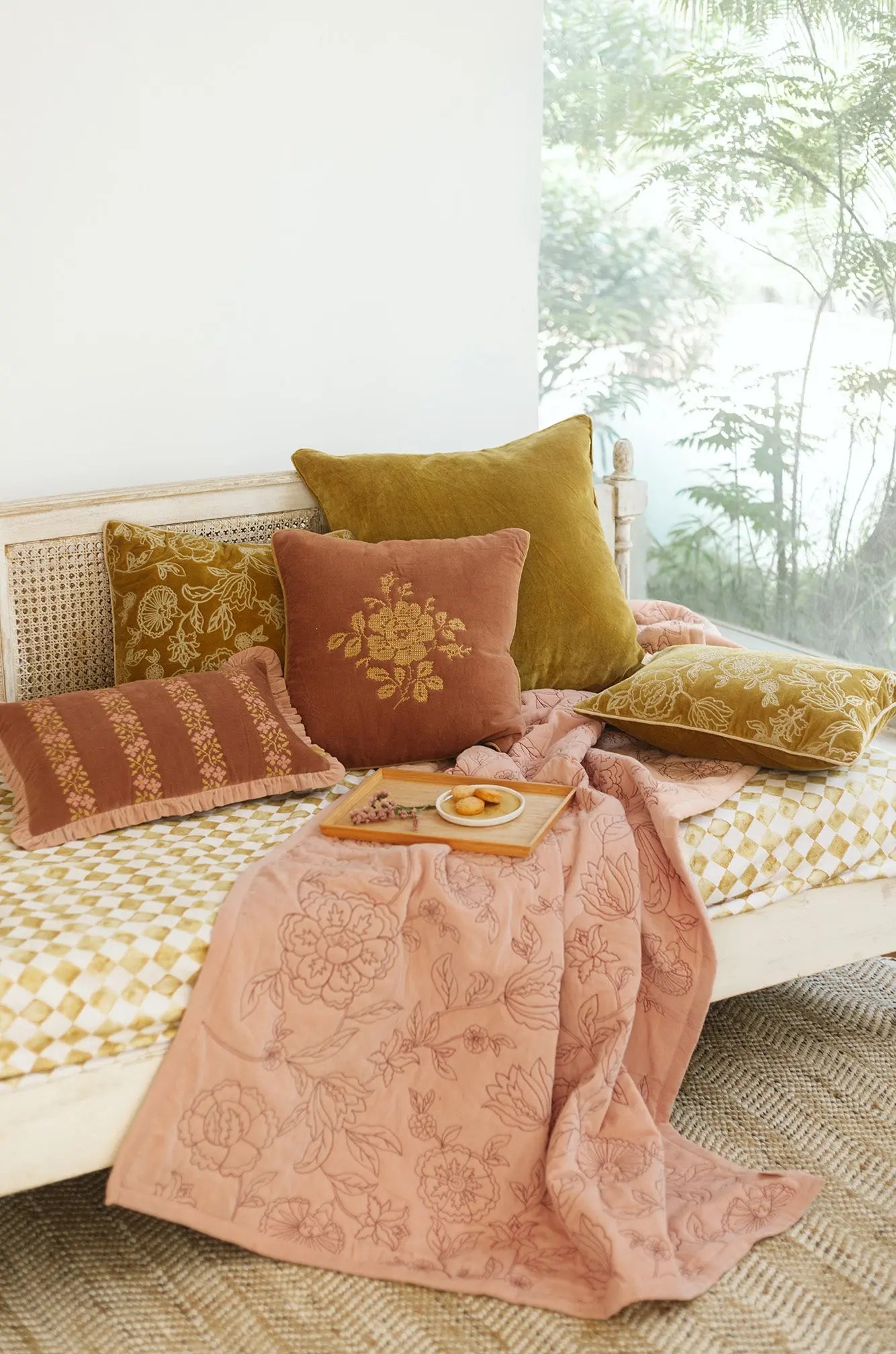 Deep Ochre Velvet Euro Sham SanctuaryLiving