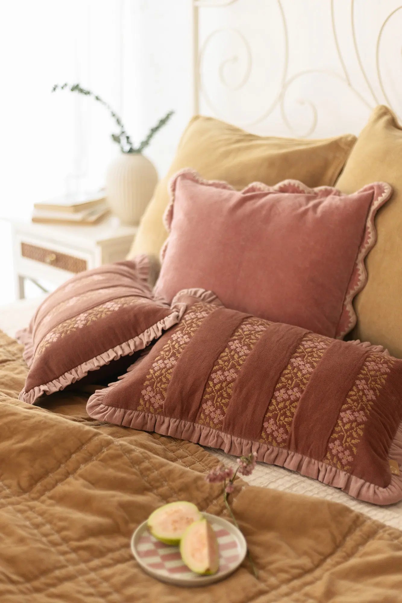 Mirage Scallop Rose Cushion Cover SanctuaryLiving