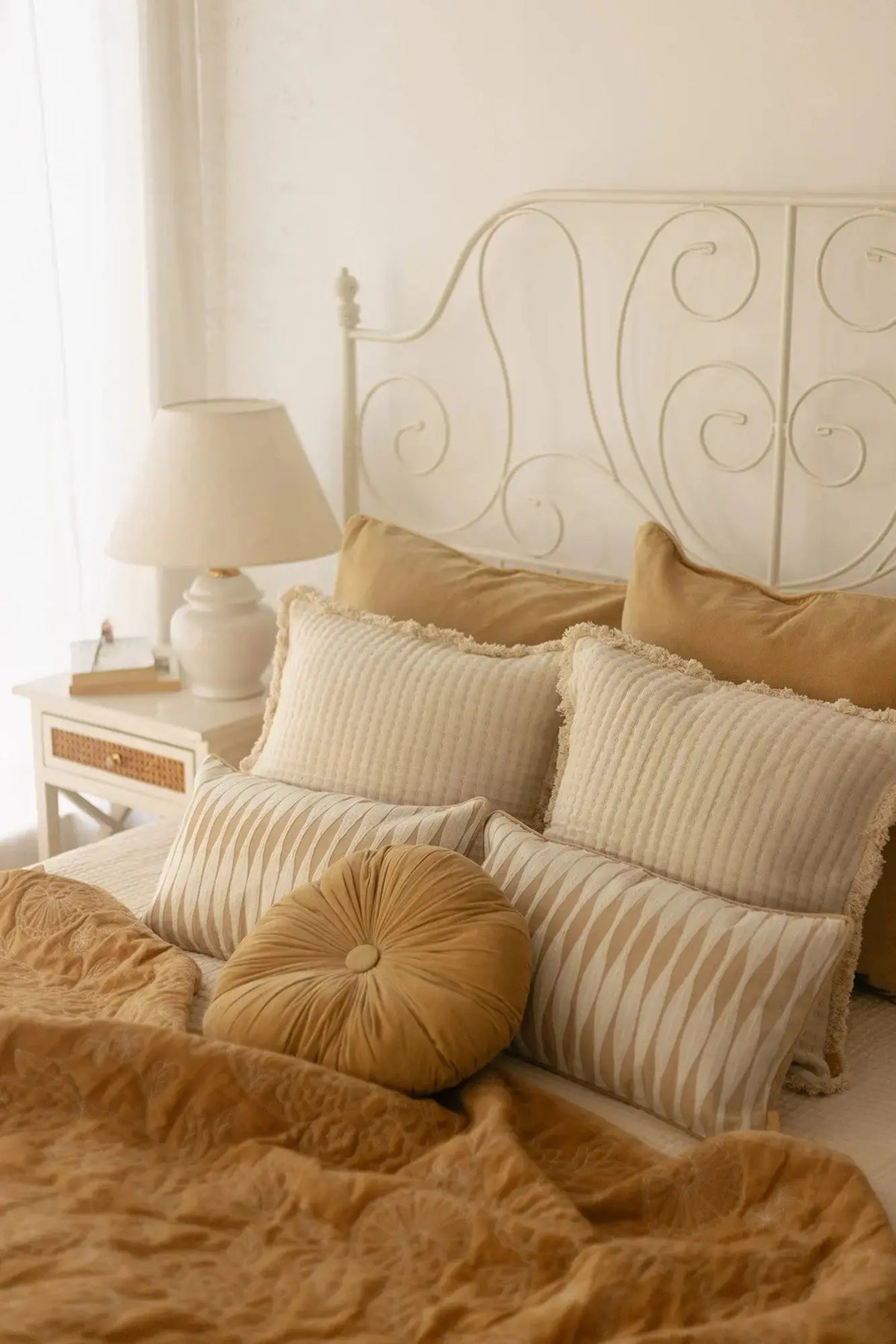 Trail Ivory Cotton Cushion Cover SanctuaryLiving