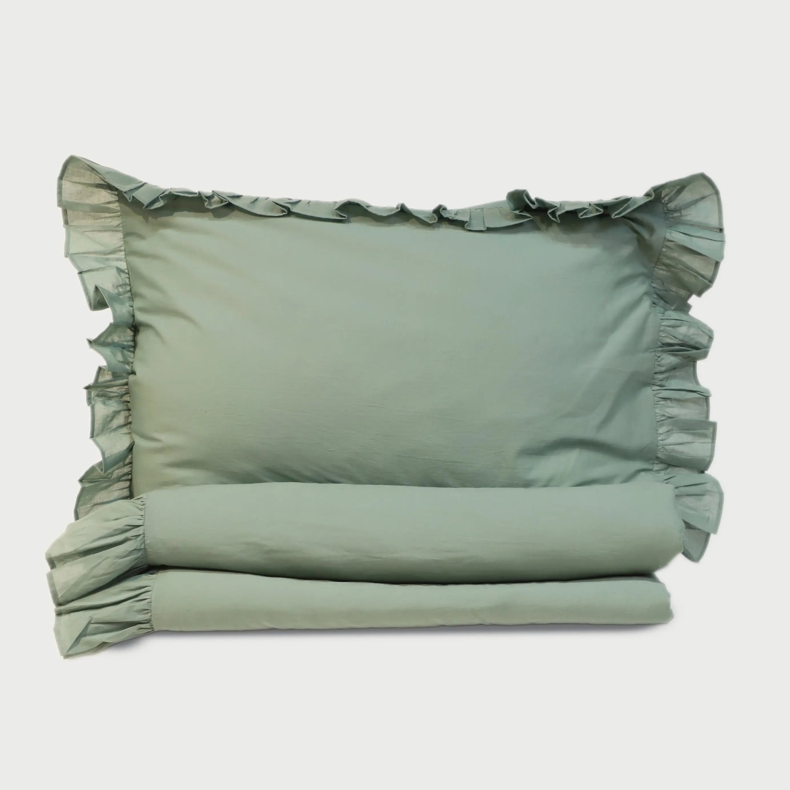 Ruffle Eucalyptus Duvet Cover SanctuaryLiving