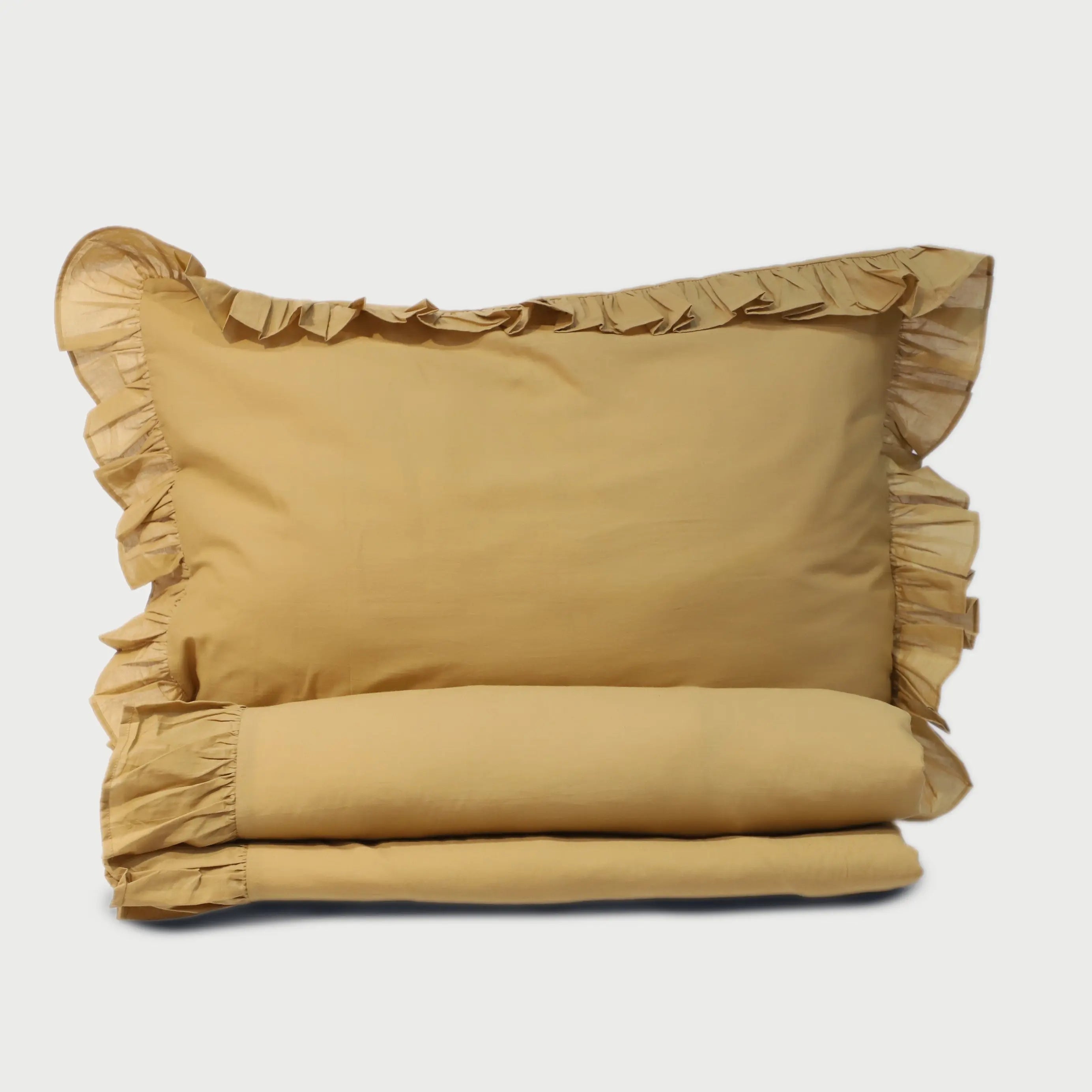 Ruffle Ochre Duvet Cover SanctuaryLiving