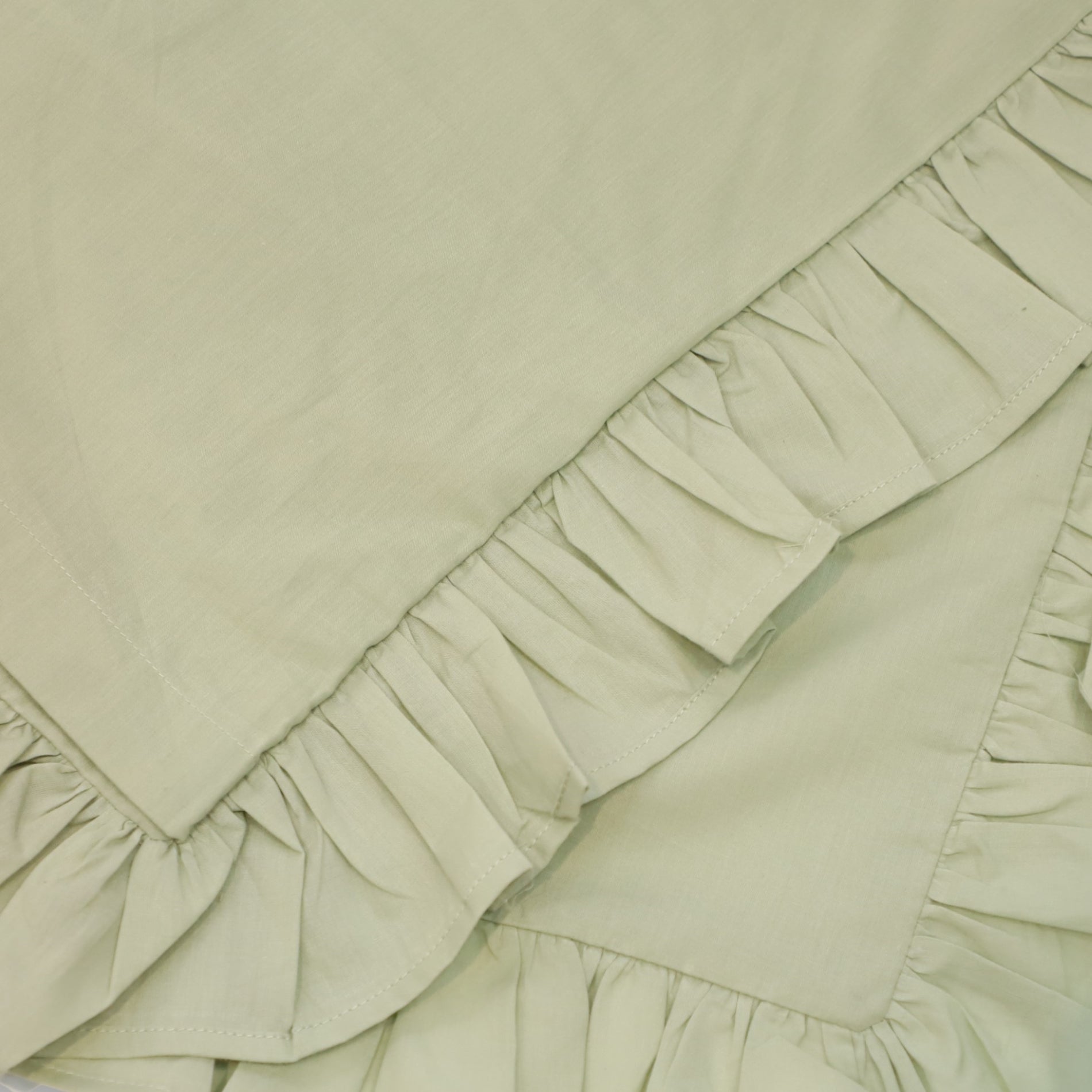 Ruffle Sage Duvet Cover