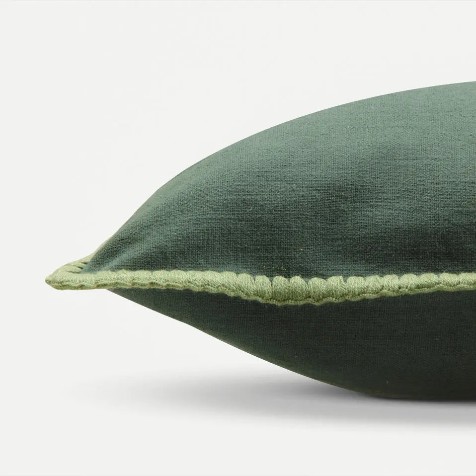 Sofia Eucalyptus Embroidered Cotton Cushion Cover SanctuaryLiving