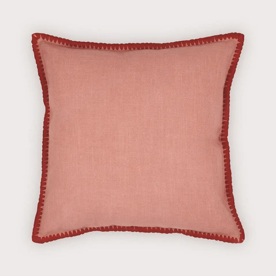 Sofia Dusty Rose Embroidered Cotton Cushion Cover SanctuaryLiving