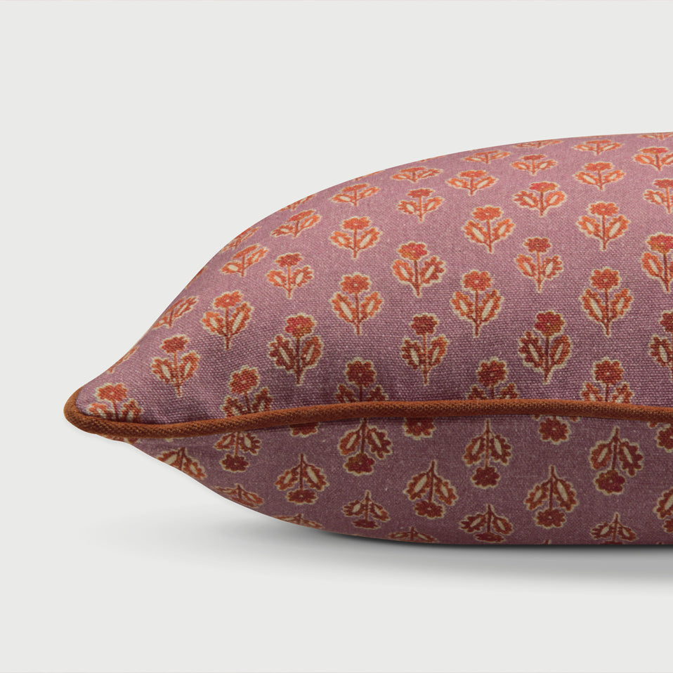 Viola Lavender Cotton Oblong Cushion Cover