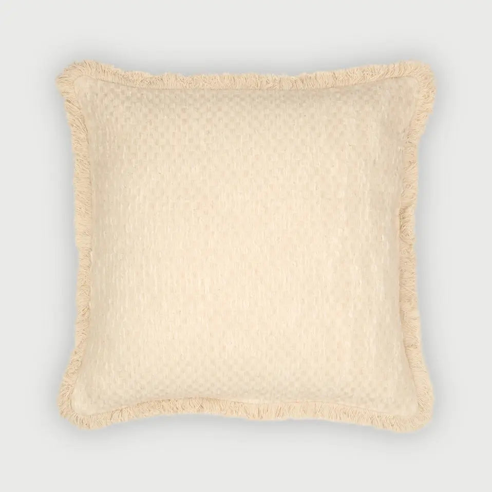 Reed Ivory Slub Cushion Cover SanctuaryLiving