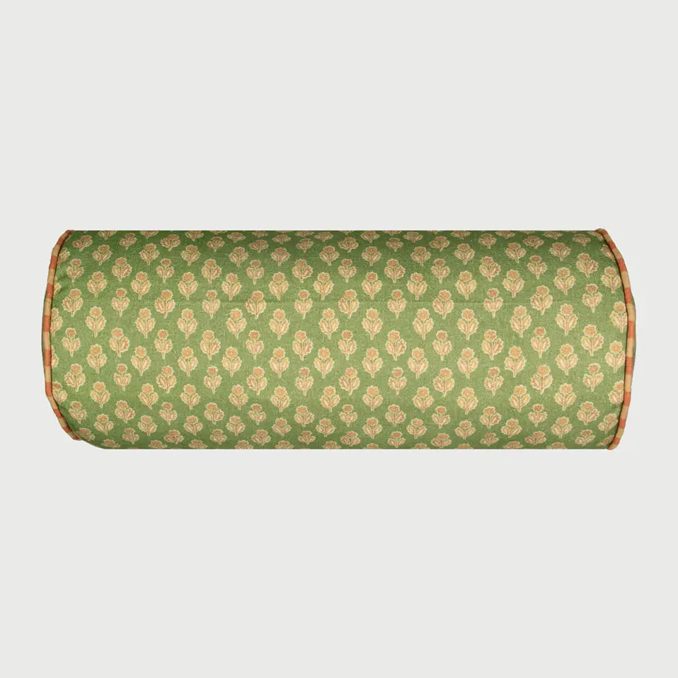 Viola Forest Green Cotton Bolster Cover SanctuaryLiving