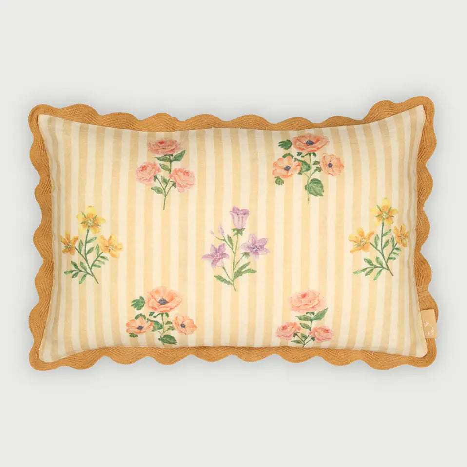 Rosalia Amber Linen Oblong Cushion Cover SanctuaryLiving