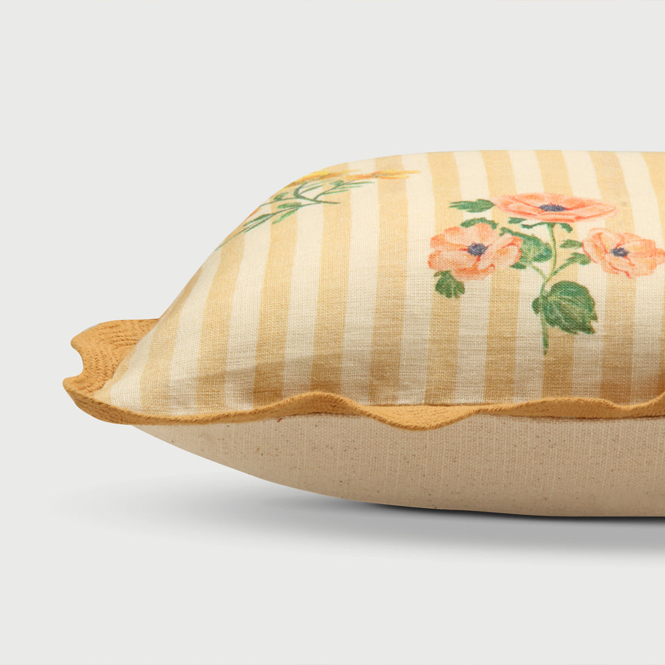 Rosalia Amber Linen Oblong Cushion Cover